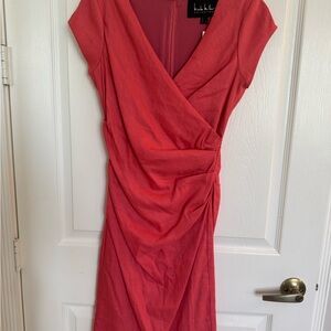 Nicole Miller Coral Linen Dress